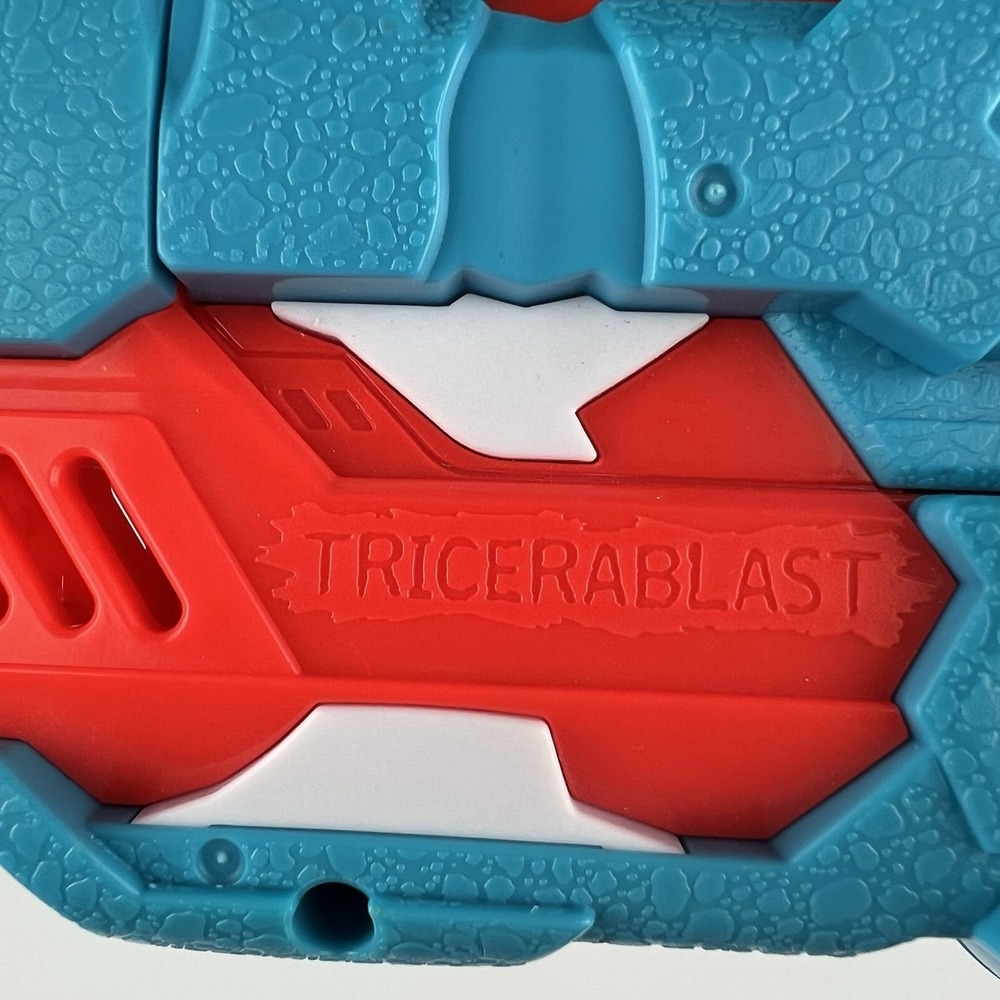 Nerf‎ DinoSquad Tricera-Blast Dart Blaster Dinosaur Toy Gun Blue Red 2020 Hasbro - Picture 4 of 9